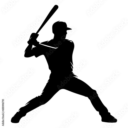 baseball player vector silhouette, silhouette, black color