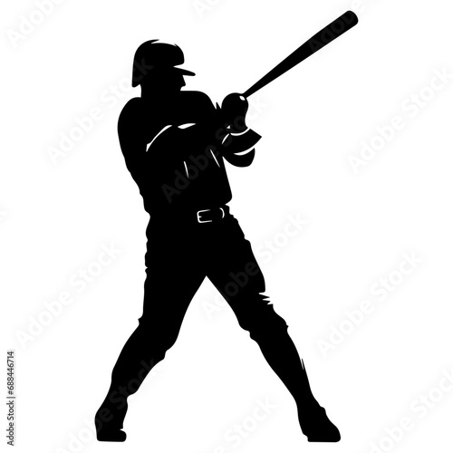 baseball player vector silhouette, silhouette, black color