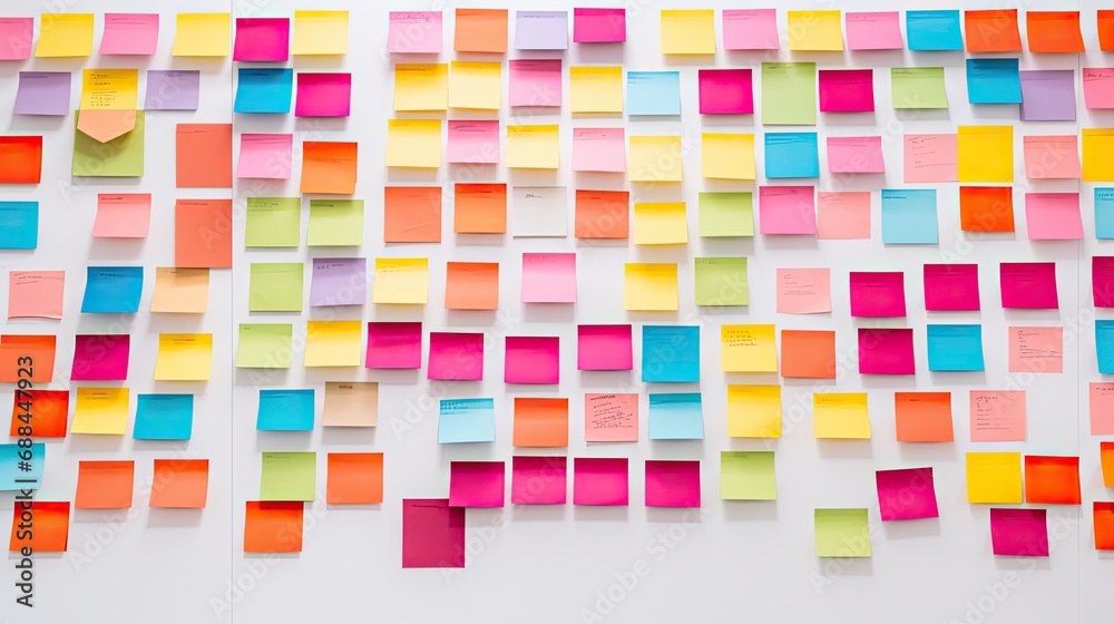 sticky notes stuck pattern less on the wall
