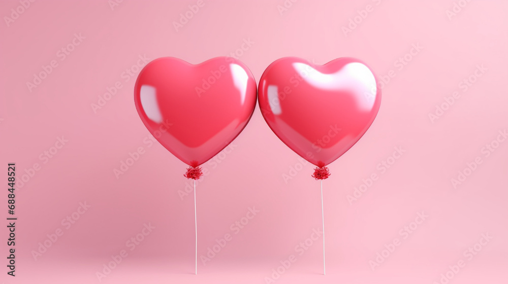 Happy Couple Celebrating Valentine's Day with Heart-Shaped Balloons