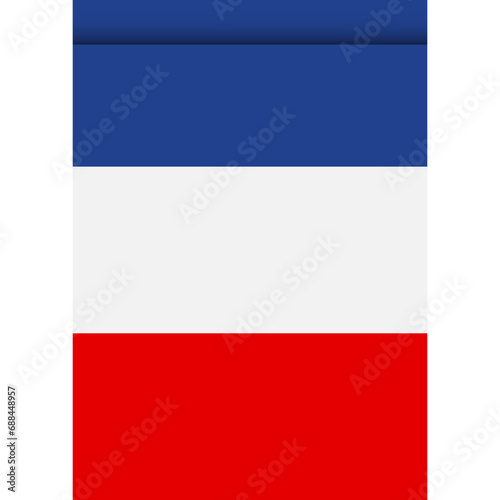France flag or pennant isolated on white background. Pennant flag icon.