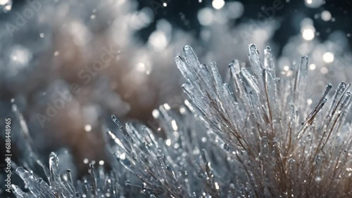 Gentle shimmering ice particles in video loop animation 4k footage