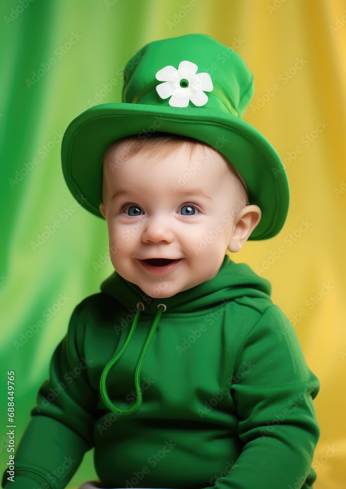 small cheerful child in a green suit, boy, St. Patrick's Day, Ireland, clover, shamrock, traditional holiday, carnival costume, kid, baby, childhood, Irishman, smile, portrait, emotional face, cute small cheerful child in a green suit, boy, St. Patrick's Day, Ireland, clover, shamrock, traditional holiday, carnival costume, kid, baby, childhood, Irishman, smile, portrait, emotional face, cute