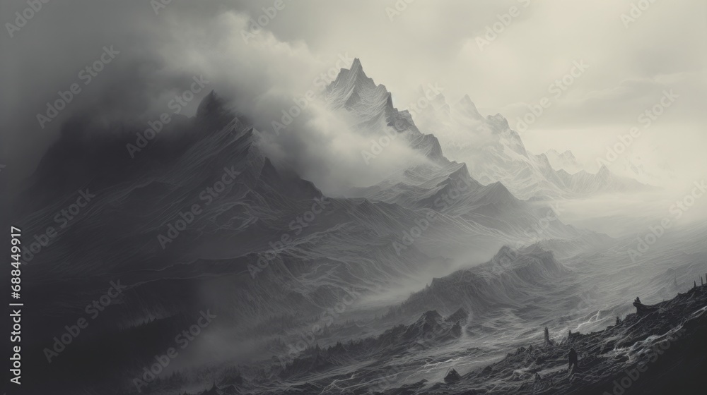 Obraz premium scenery of the mountain top, copy space, 16:9