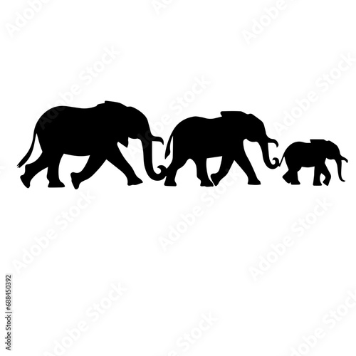 elephant stampede Logo Monochrome Design Style