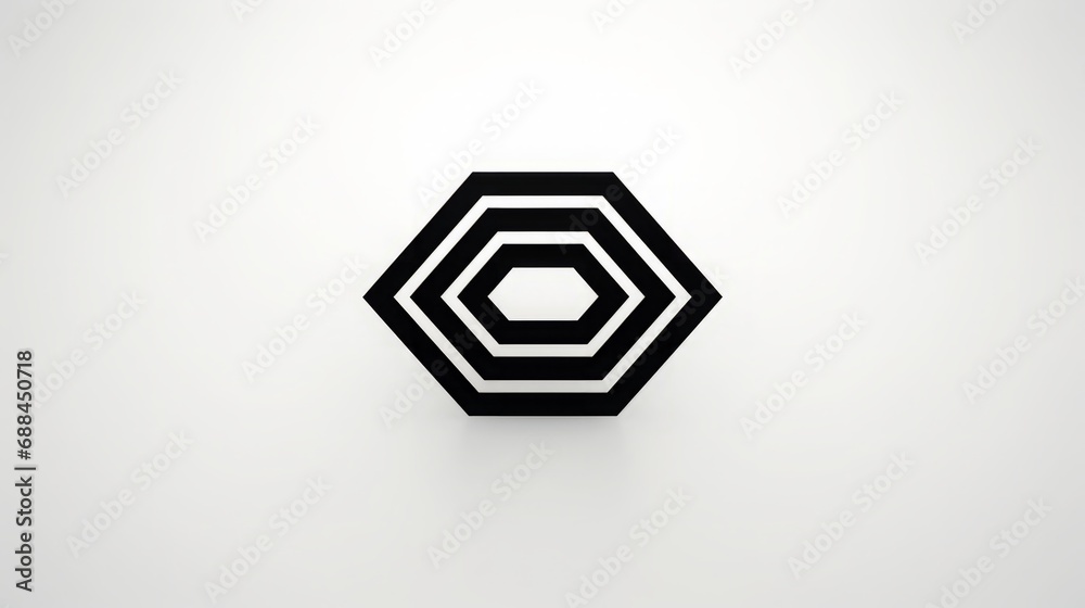 simple logo, hexagon, 7 points, flat, black and white, bottom half water reflection, copy space, 16:9 simple logo, hexagon, 7 points, flat, black and white, bottom half water reflection, copy space, 16:9
