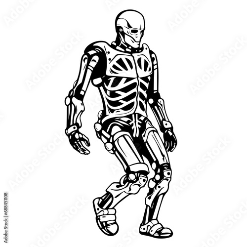 Exoskeleton Logo Monochrome Design Style