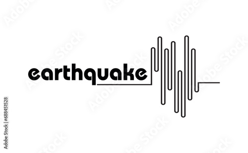 earthquake icon on white background 