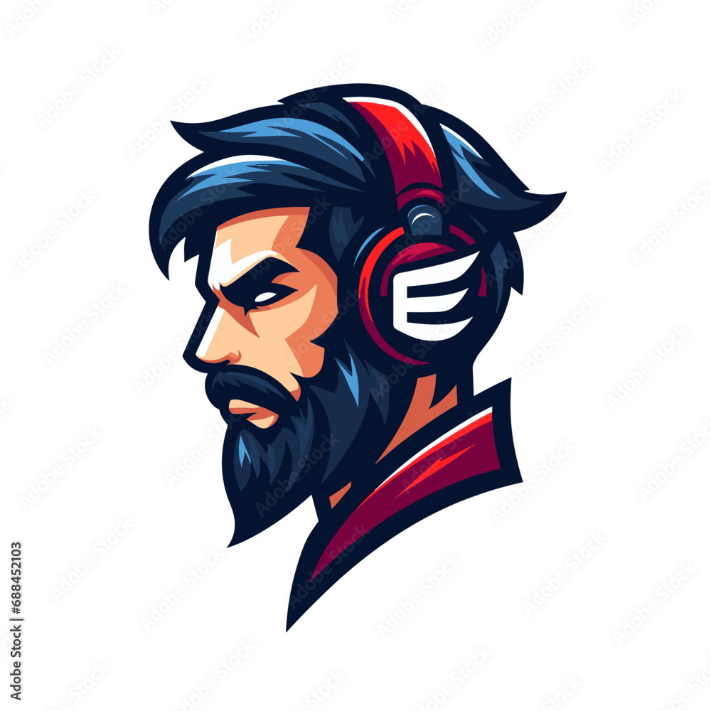Side head esport logo vector, gaming icon Side head esport logo vector, gaming icon
