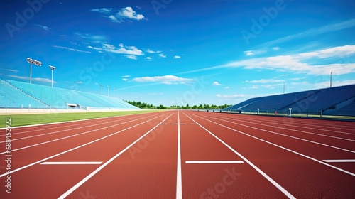 Pristine Running Track.Smooth Surface Ready for Runner