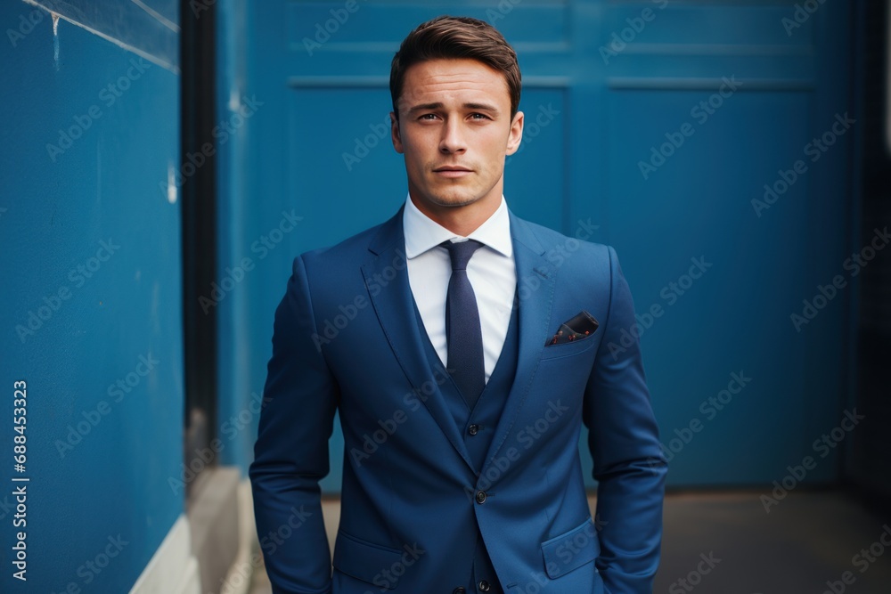 Photograph of a handsome young male model office worker or business man in a suit. Photograph of a handsome young male model office worker or business man in a suit.