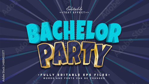 editable bachelor party text effect.typhography logo