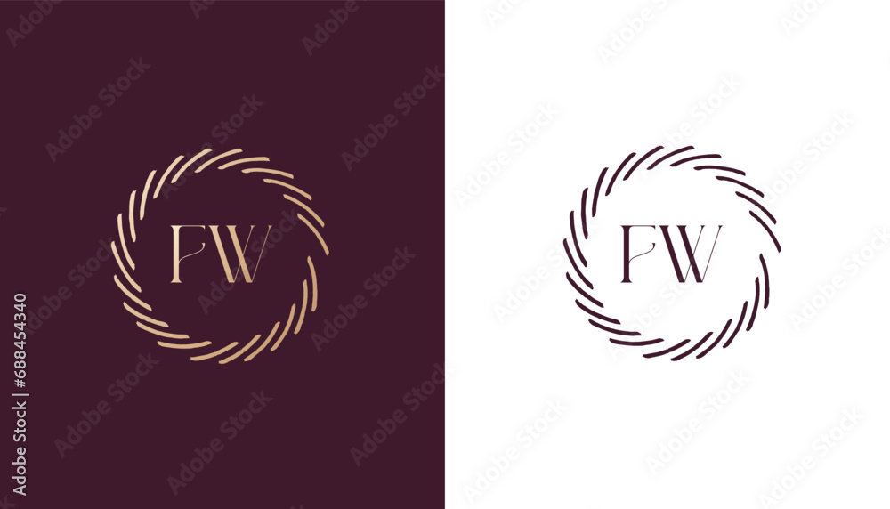 FW logo design vector image