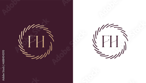 FH logo design vector image photo