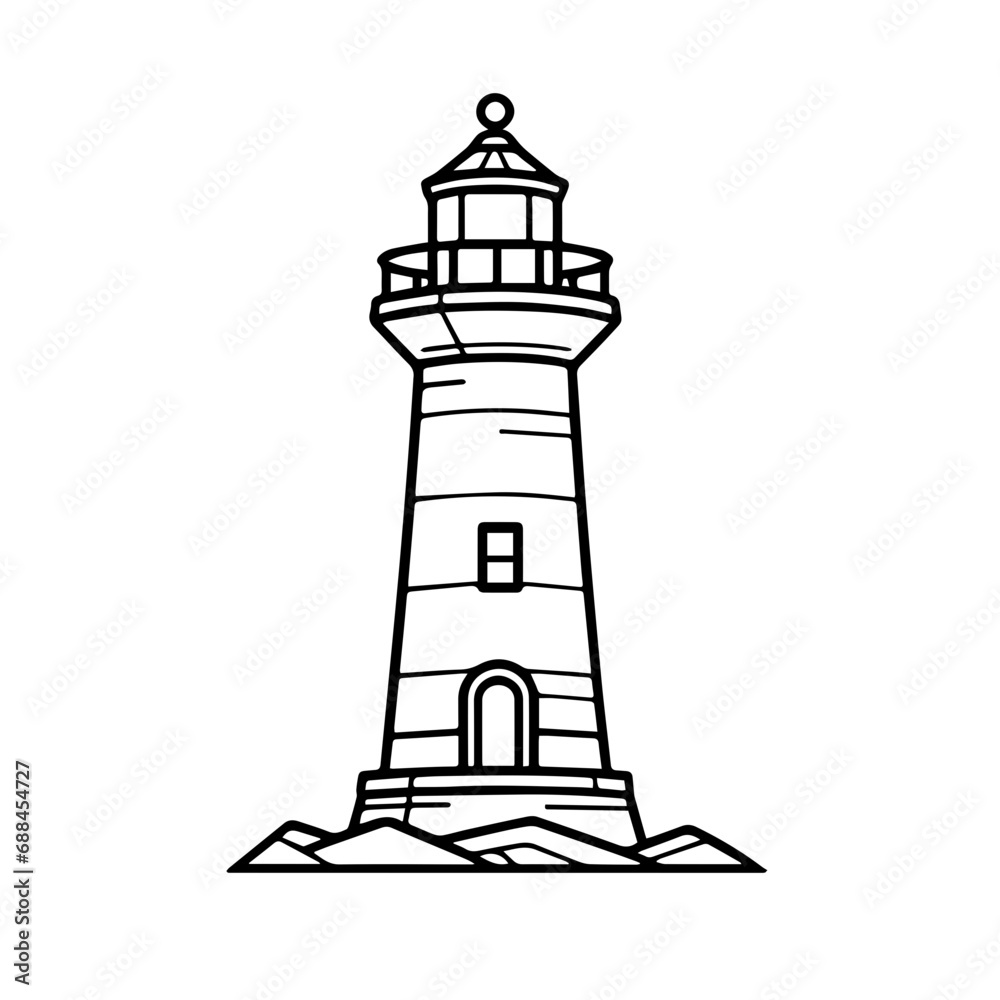 lighthouse Logo Monochrome Design Style