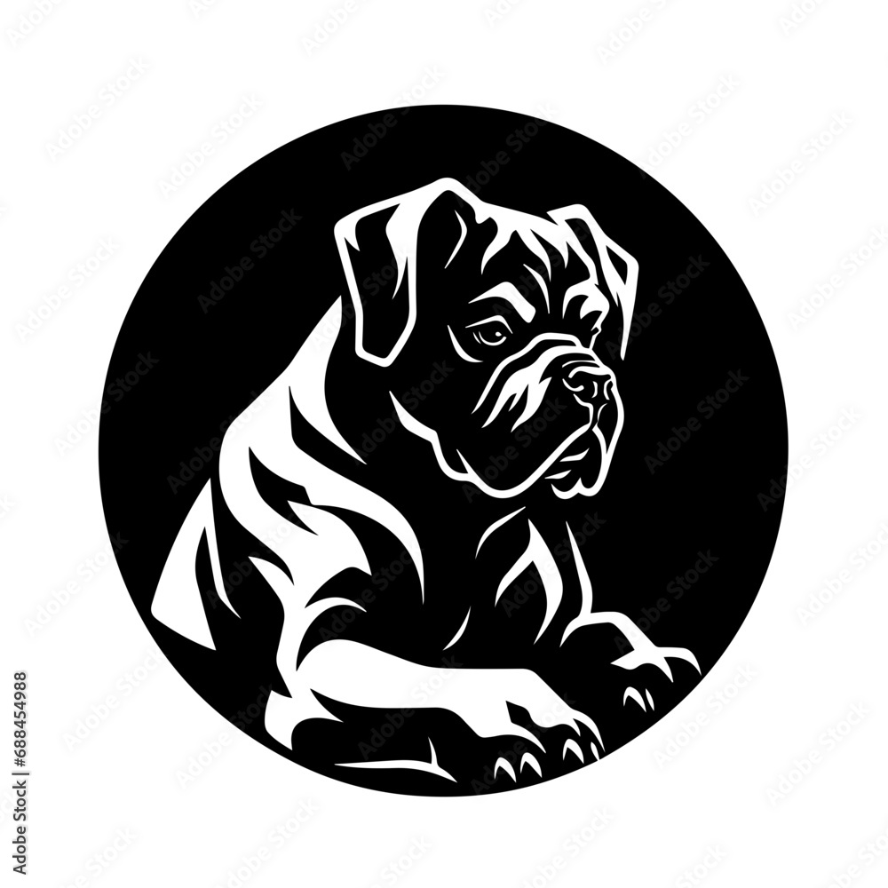 Mastiff Logo Monochrome Design Style