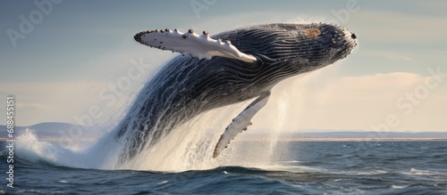 Atlantic Ocean whale jump near Boston, MA.