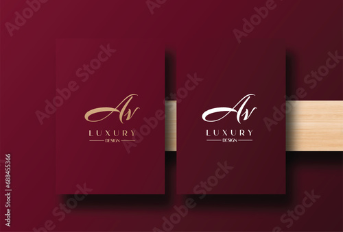 Av logo design vector image