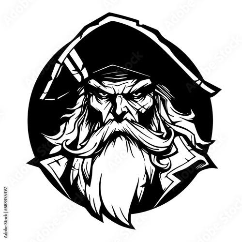 pirate mascot Logo Monochrome Design Style photo