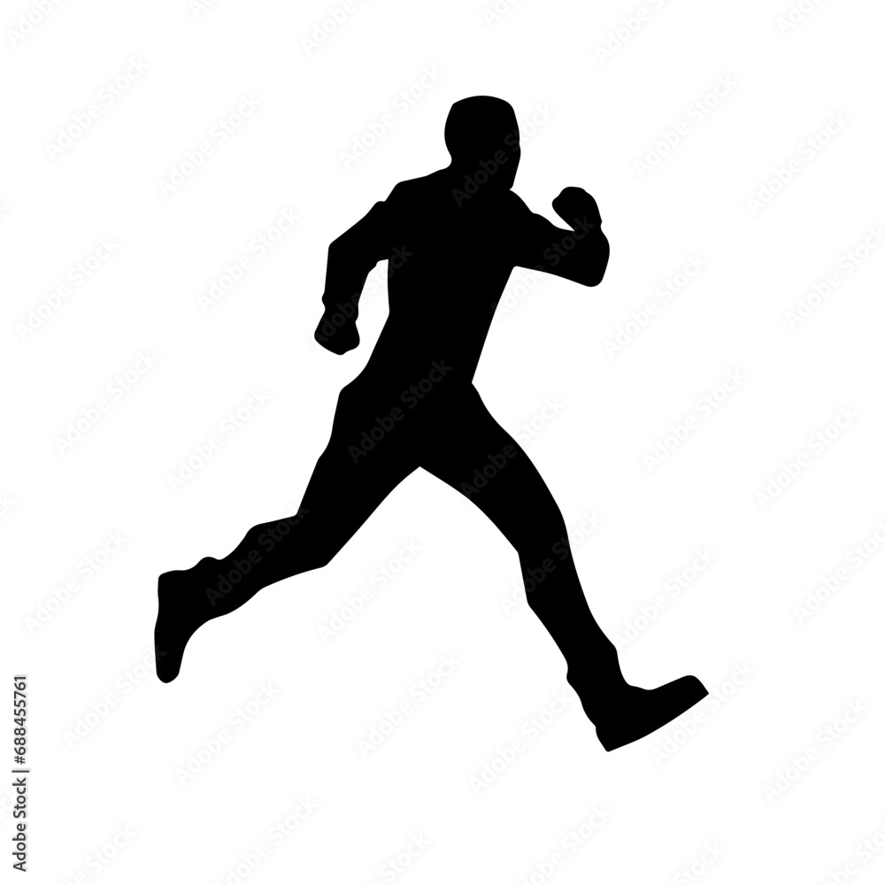 running Logo Monochrome Design Style