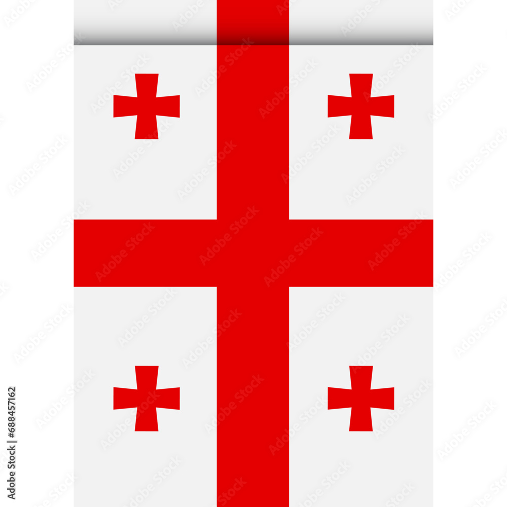 Georgia flag or pennant isolated on white background. Pennant flag icon.