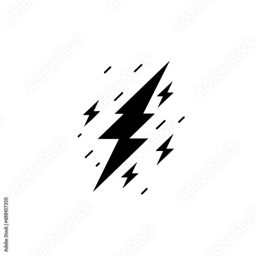 thunder bolt Logo Monochrome Design Style