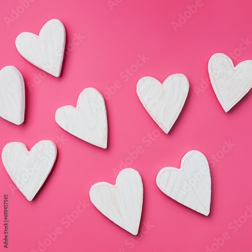 Background with hearts.Volumetric figures in the shape of a heart.Background,template,wallpaper with hearts.Background for a holiday,lovers,wedding