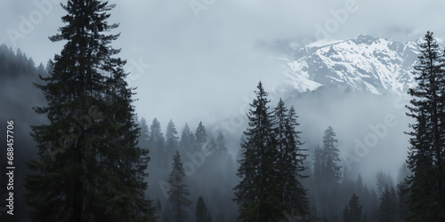 Beautiful picturesque landscape with mountains, river and forest.Beautiful view of the mountains.Natural place to relax. photo