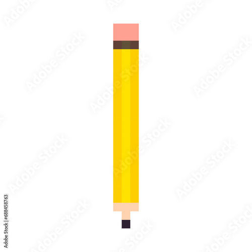 Pencil pixel art icon. Isolated vector illustration. Design for logo, sticker, mobile app, website. 8-bit sprite. 8 bit pixel pencil. vector illustration. white background. isolated object