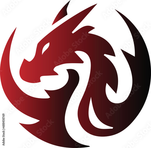 vector cartoon style dragon for the logo
