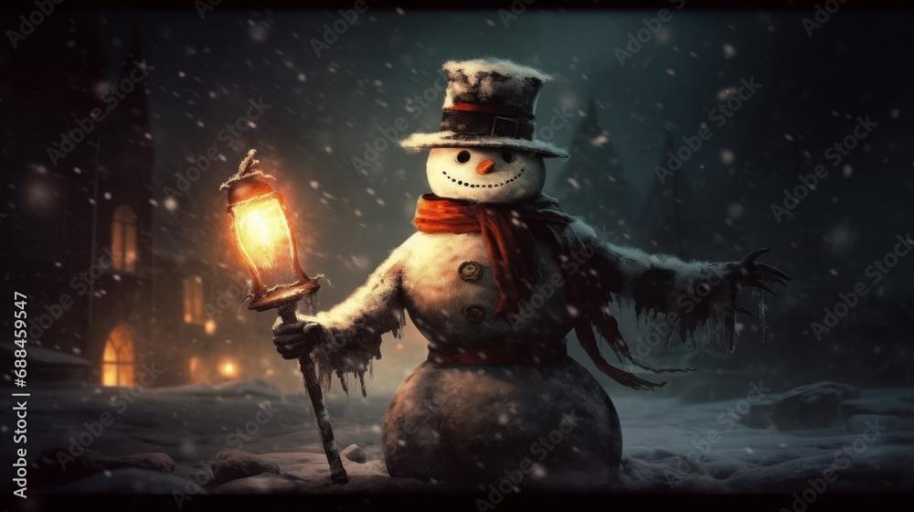 Naklejka premium angry snowman for christmas