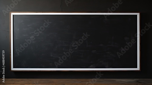 Whiteboard attached to a black wall