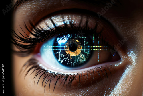 Technology future concept human vision iris digital scan biometric futuristic eye