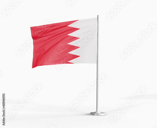 Bahrain national flag on white background.