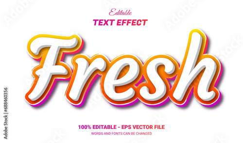 fresh 3d editable text effect