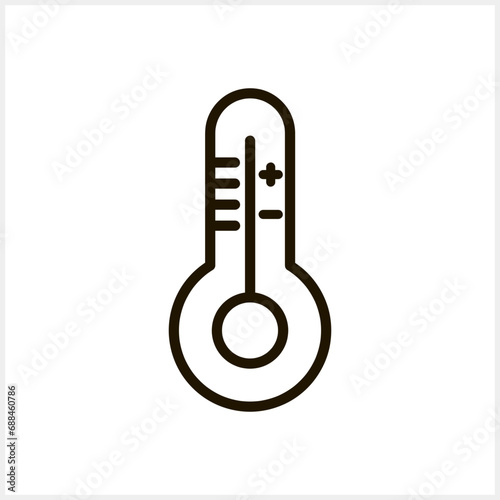Outline thermoneter weather clipart isolated Doodle art sketch Vector stock illustration EPS 10