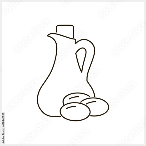Sketch jug olive icon Food clipart Fruit apricot peach plum Vector stock illustration EPS 10