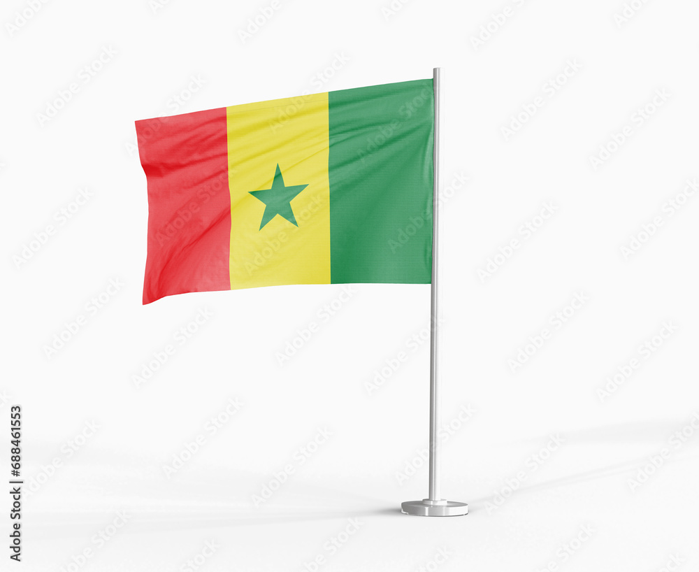 Senegal national flag on white background. Senegal national flag on white background.