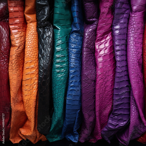 Colorful Fashion crocodile leather textures
