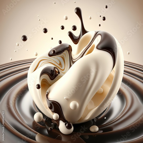 a beautiful coffee bean with swirl abstract