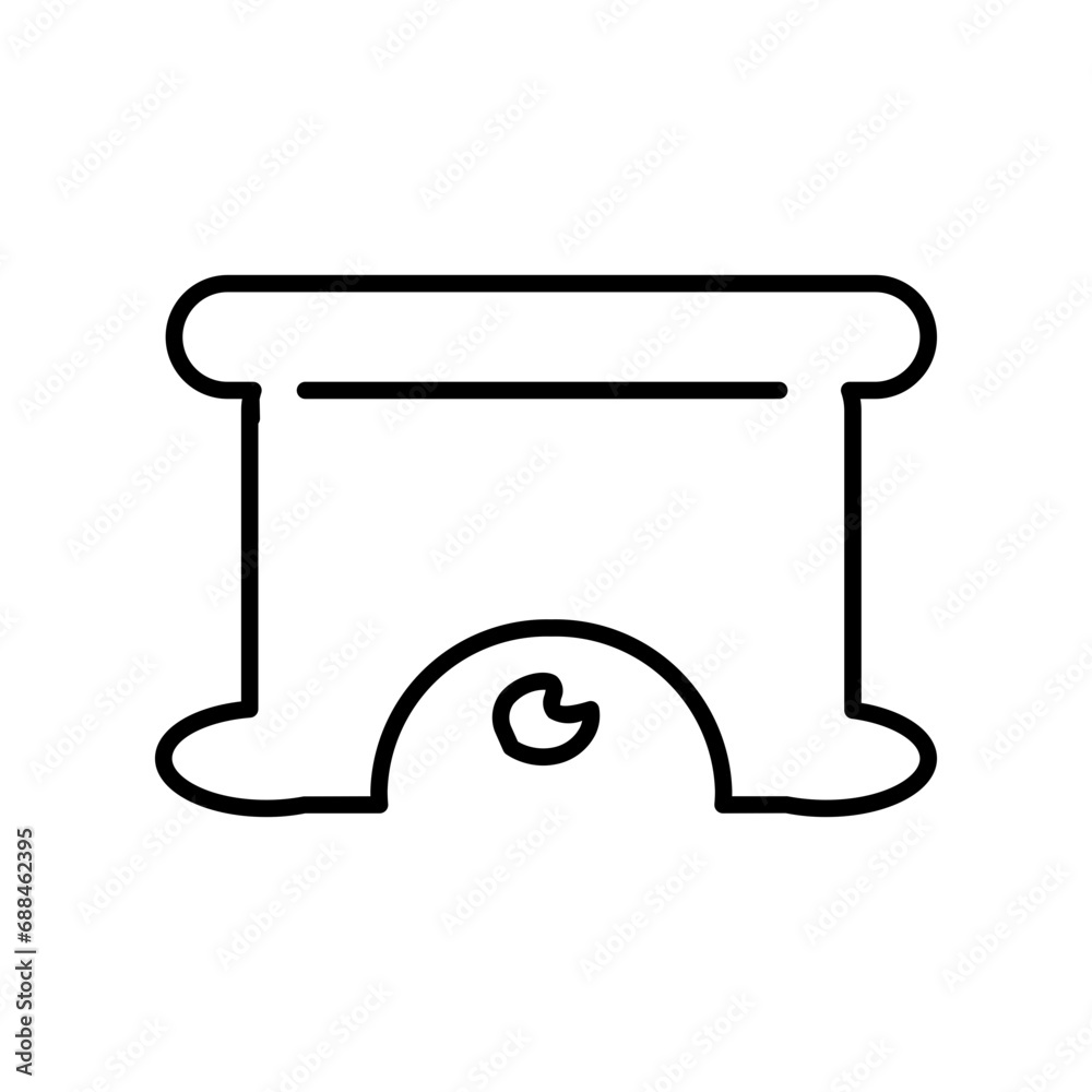 fireplace line icon