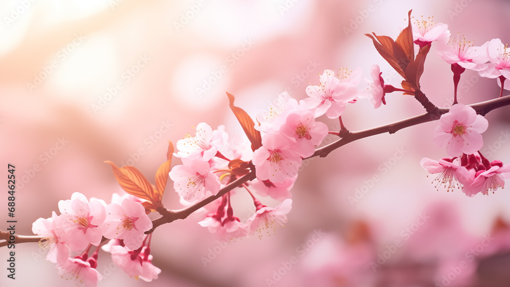 elegant floral celebration - cherry and plum blossoms in full bloom