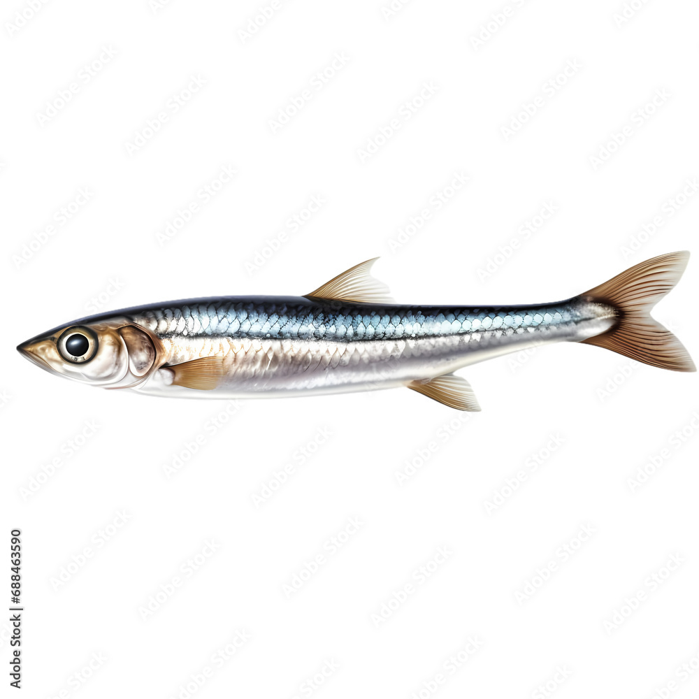 Naklejka premium Anchovies isolated on transparent background
