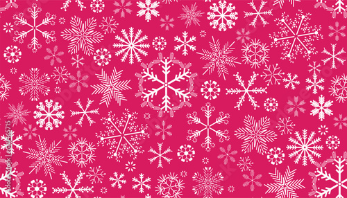 Merry Christmas and Happy New Year holiday seamless pattern Snowflakes template design background for home decor, christmas market, cover, greeting card, web banner, business card gift element Vector 