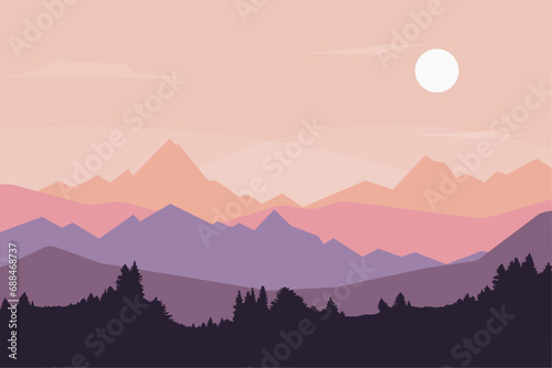 gradient mountain landscape background © AinStory