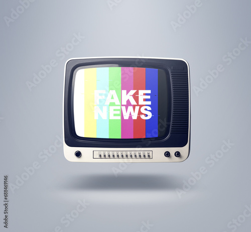 фотографія Vintage television broadcasting fake news