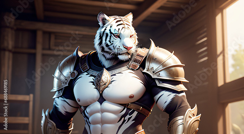 White Tiger Warrior in Armor