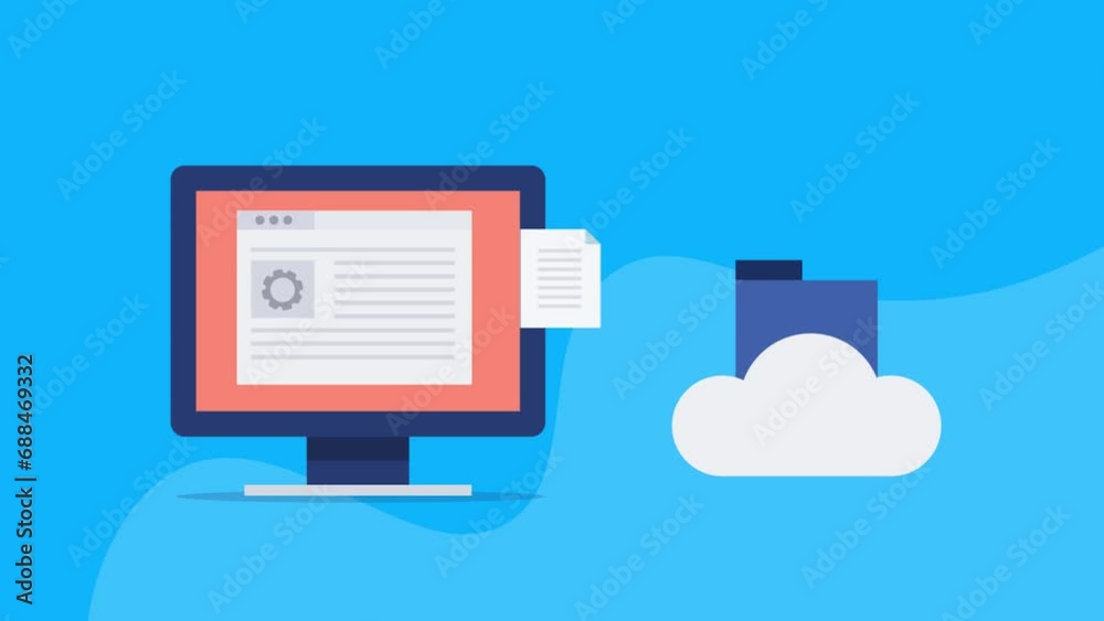 Cloud storage service, secure online folder document on cloud network, internet technology, business solution, video animation clip. Cloud storage service, secure online folder document on cloud network, internet technology, business solution, video animation clip.