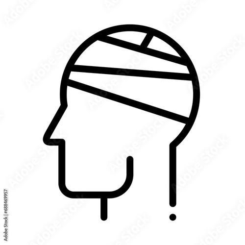 Bandaged Head icon. Injury icon