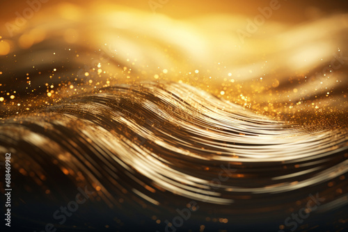 Smooth Gold Water Ripples with Sparkling Confetti